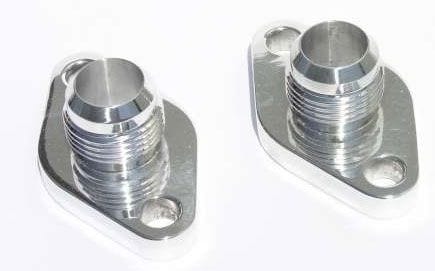 MEZIERE -12AN,^Polished Finish Meziere Block Adapters For Remote Pump System, Fits Small Block Chev MZWP8112ANU SR