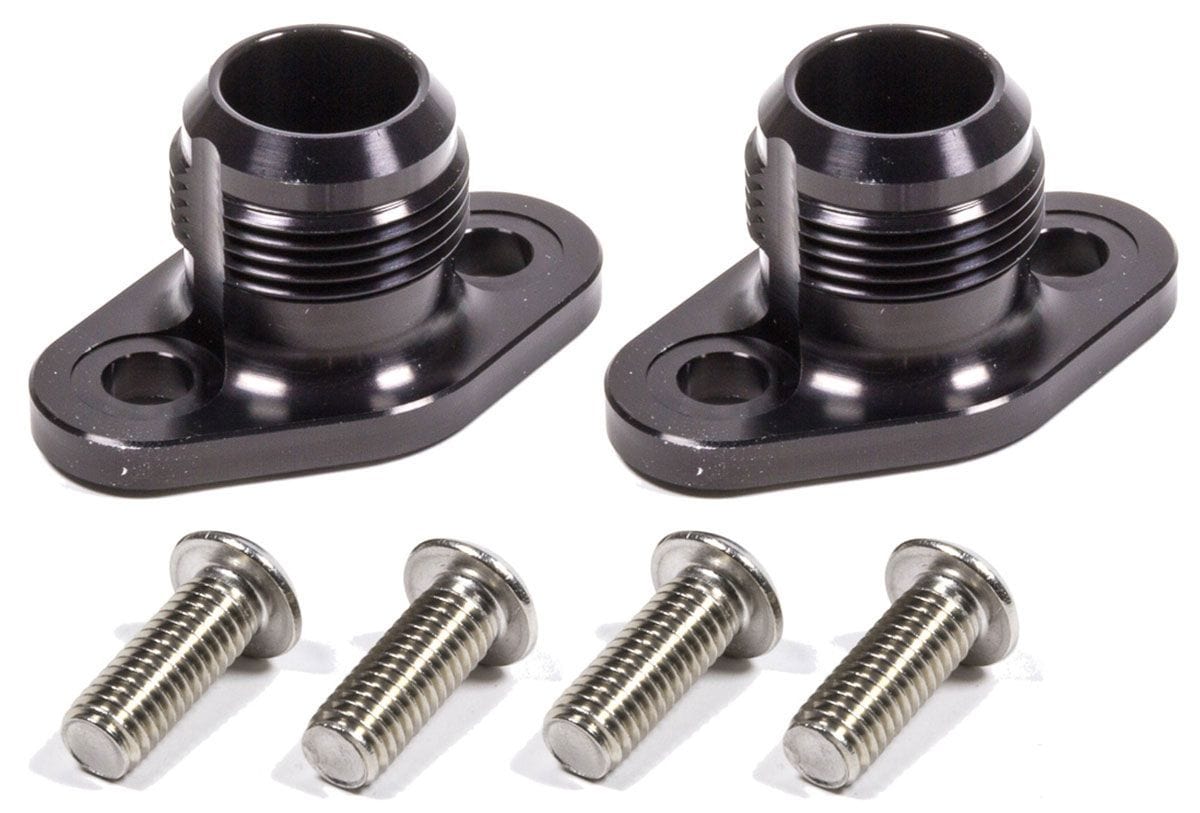 MEZIERE -16AN Black Finish Meziere Block Adapters For Remote Pump System, Fits Big Block Chev MZWP8016ANS SR