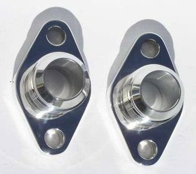 MEZIERE -16AN, Polished Finish Meziere Block Adapters For Remote Pump System, Fits Big Block Chev MZWP8016ANU SR