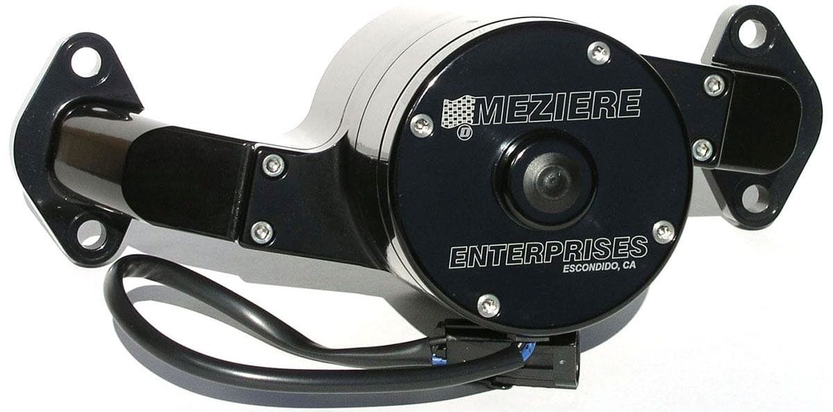 MEZIERE 35GPM, standard motor Meziere Big Block Chev Electric Water Pump, Black Finish MZWP100S SR