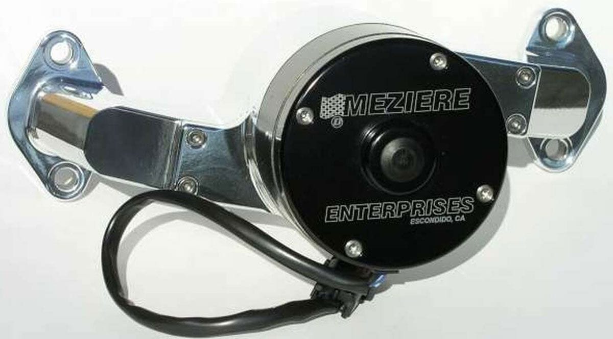 MEZIERE 35GPM, standard motor Meziere Big Block Chev Electric Water Pump, Polished Finish MZWP100U SR