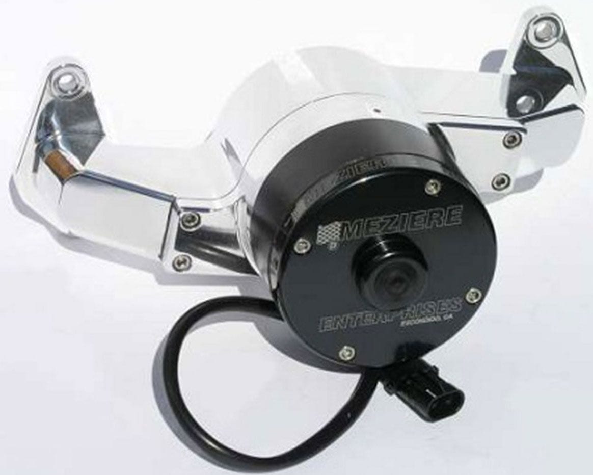 MEZIERE 35GPM, Standard motor Meziere Big Block Ford 429/460 Electric Water Pump, Polished Finish MZWP108U SR