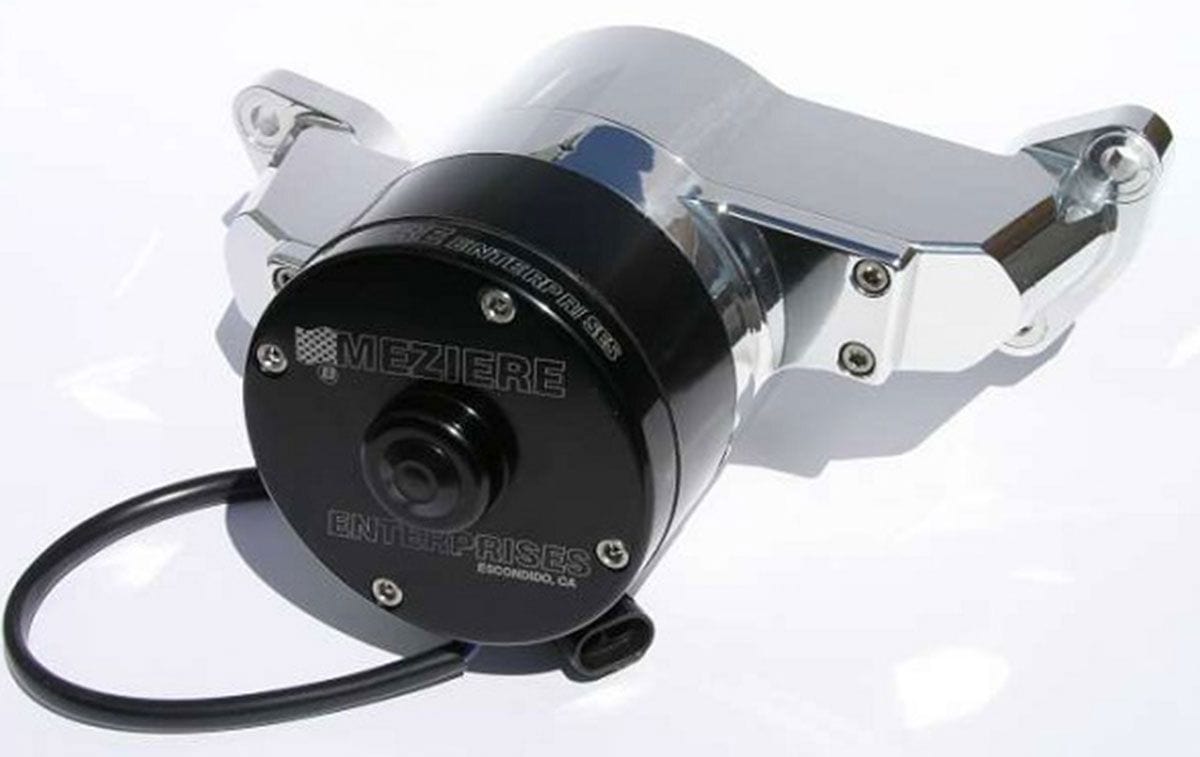 MEZIERE 35GPM, Standard Motor Meziere Electric Water Pump, Fits Small Block Ford 1994 & up, Polished Finish MZWP173U SR