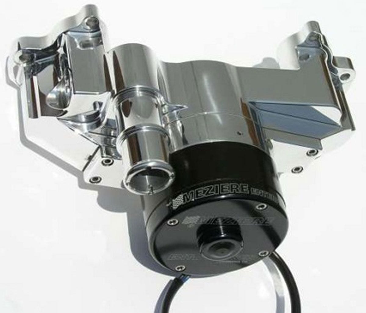 MEZIERE 35GPM, standard motor Meziere GM LS1 thru LS8 Electric Water Pump, Polished Finish MZWP119U SR