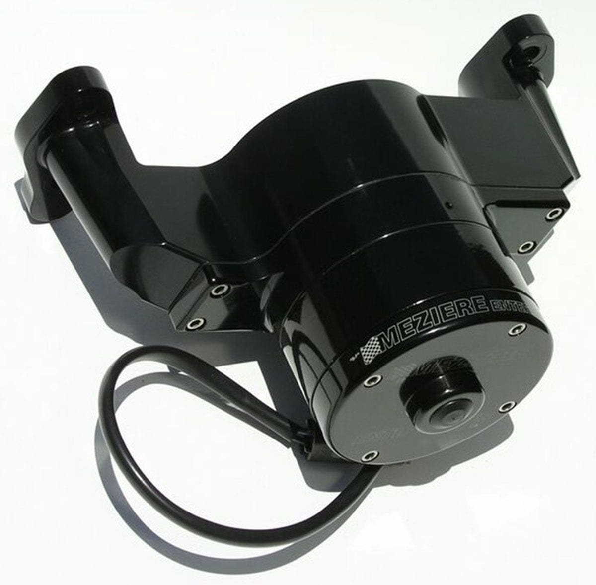 MEZIERE 35GPM, standard motor Meziere Small Block Chev Electric Water Pump, Black Finish MZWP101S SR