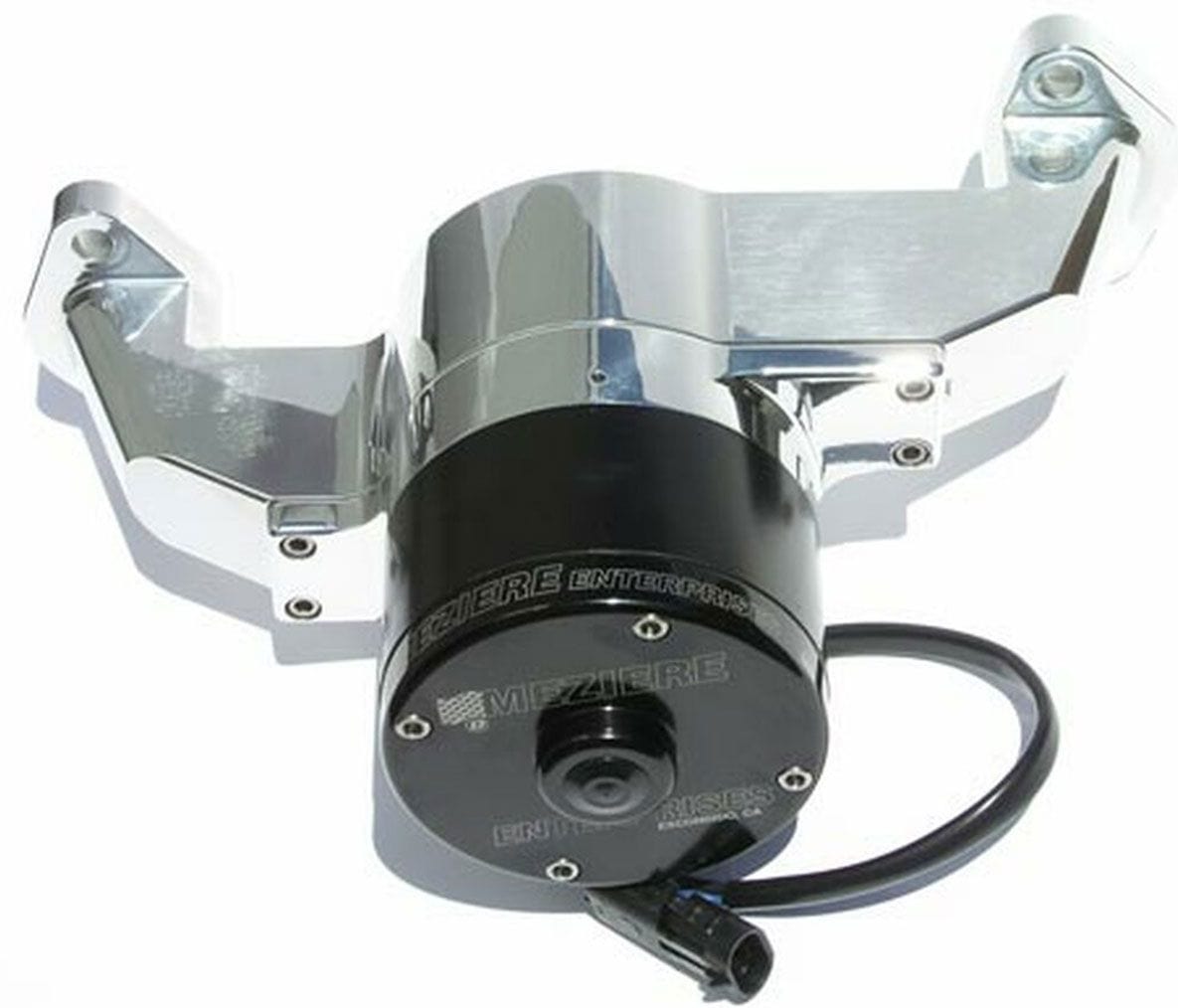 MEZIERE 35GPM, standard motor Meziere Small Block Chev Electric Water Pump, Chrome Finish MZWP101C SR