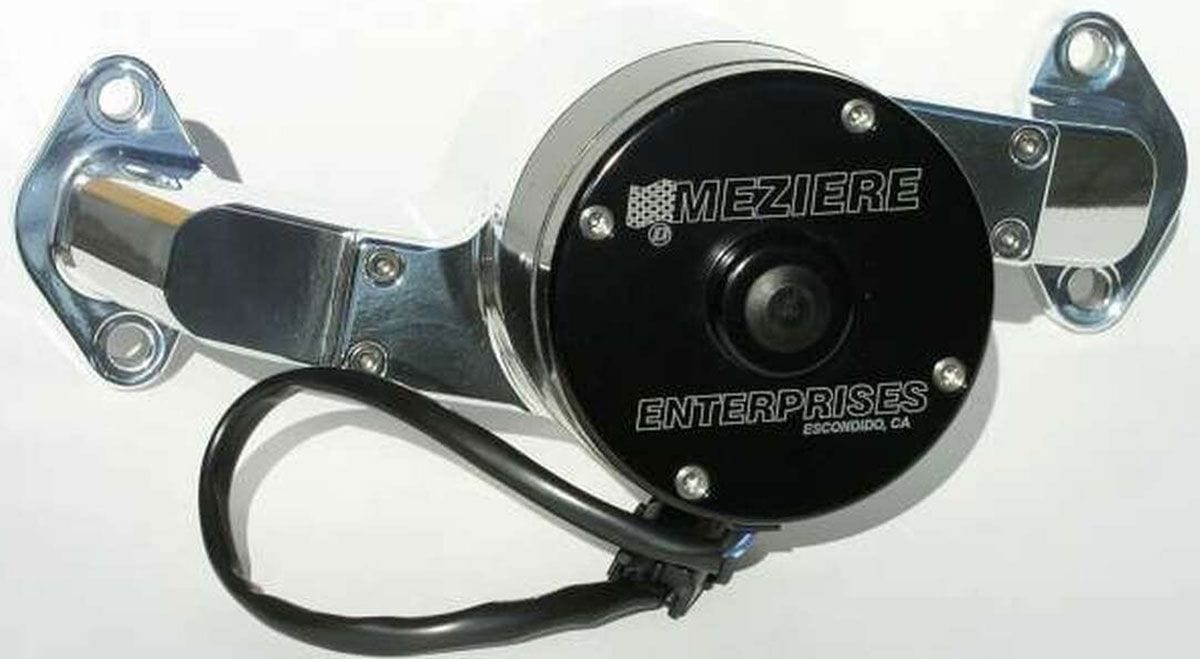 MEZIERE 42GPM, Heavy Duty motor Meziere Big Block Chev Electric Water Pump, Polished Finish MZWP100UHD SR