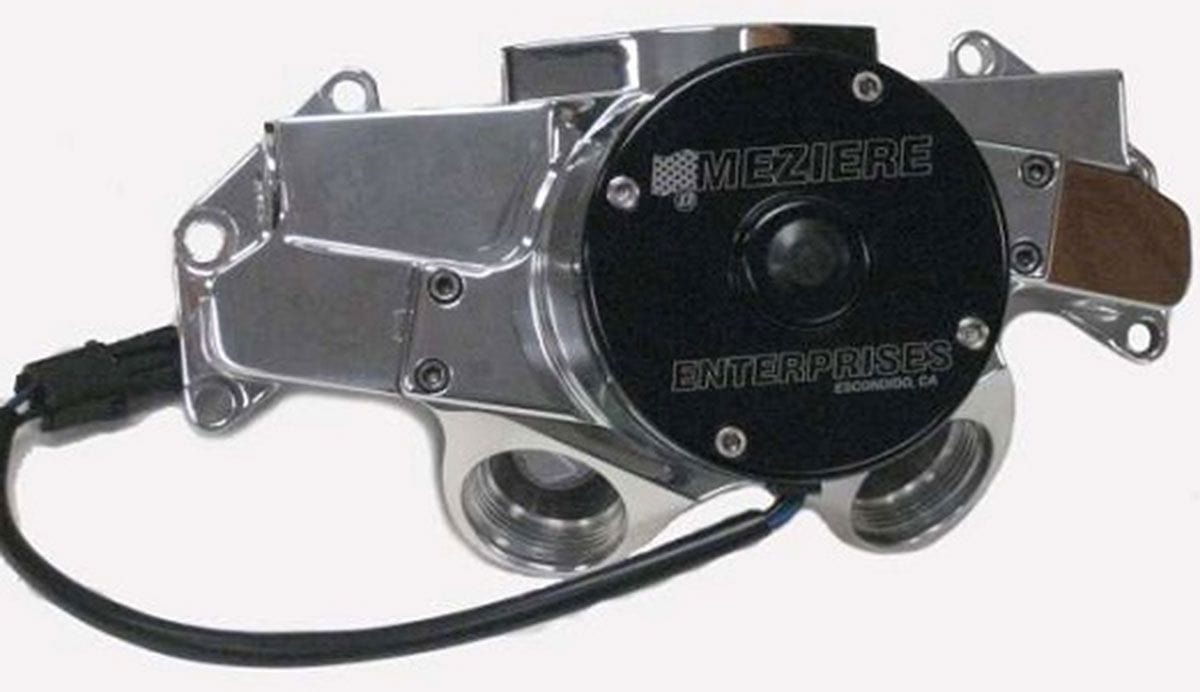 MEZIERE 55GPM, Standard Motor Meziere Electric Water Pump, Fits Big Block Chrysler, High Flow Style, Polished Finish M SR