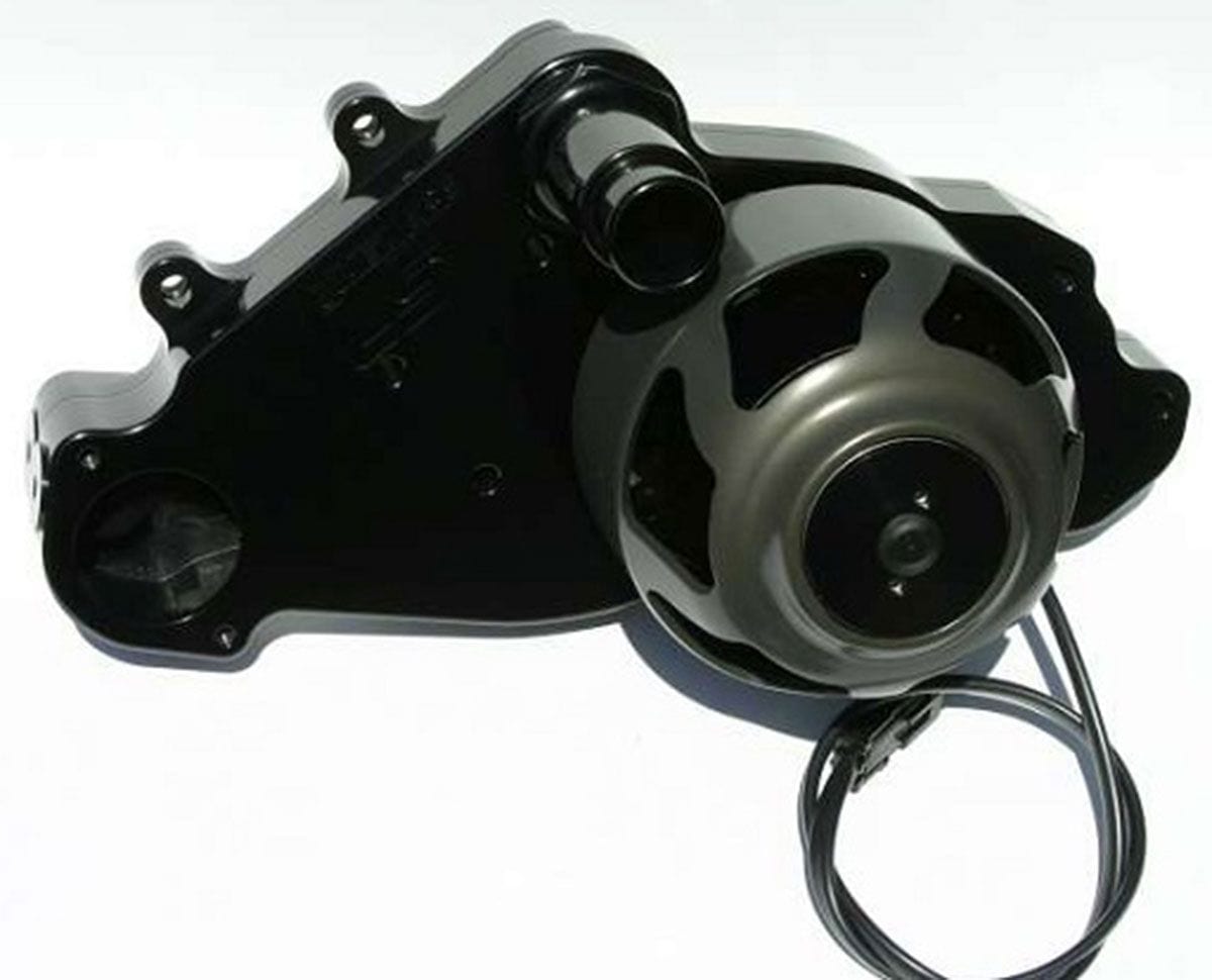 MEZIERE 55GPM, Standard Motor Meziere Electric Water Pump, Fits GM LS1 To LS8, High Flow Idler Style, Black Finish MZW SR