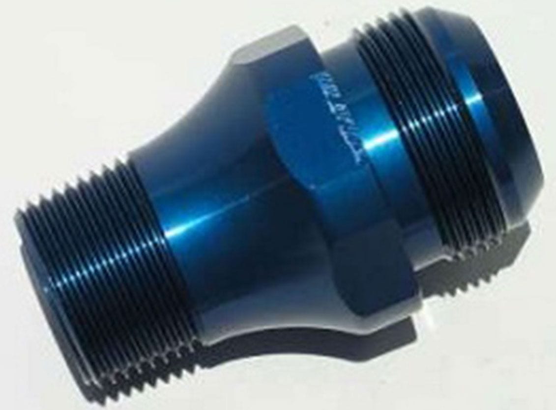MEZIERE Meziere Inlet Fitting, 100 Series Electric Water Pumps -20AN Blue Finish MZWP1020B SR