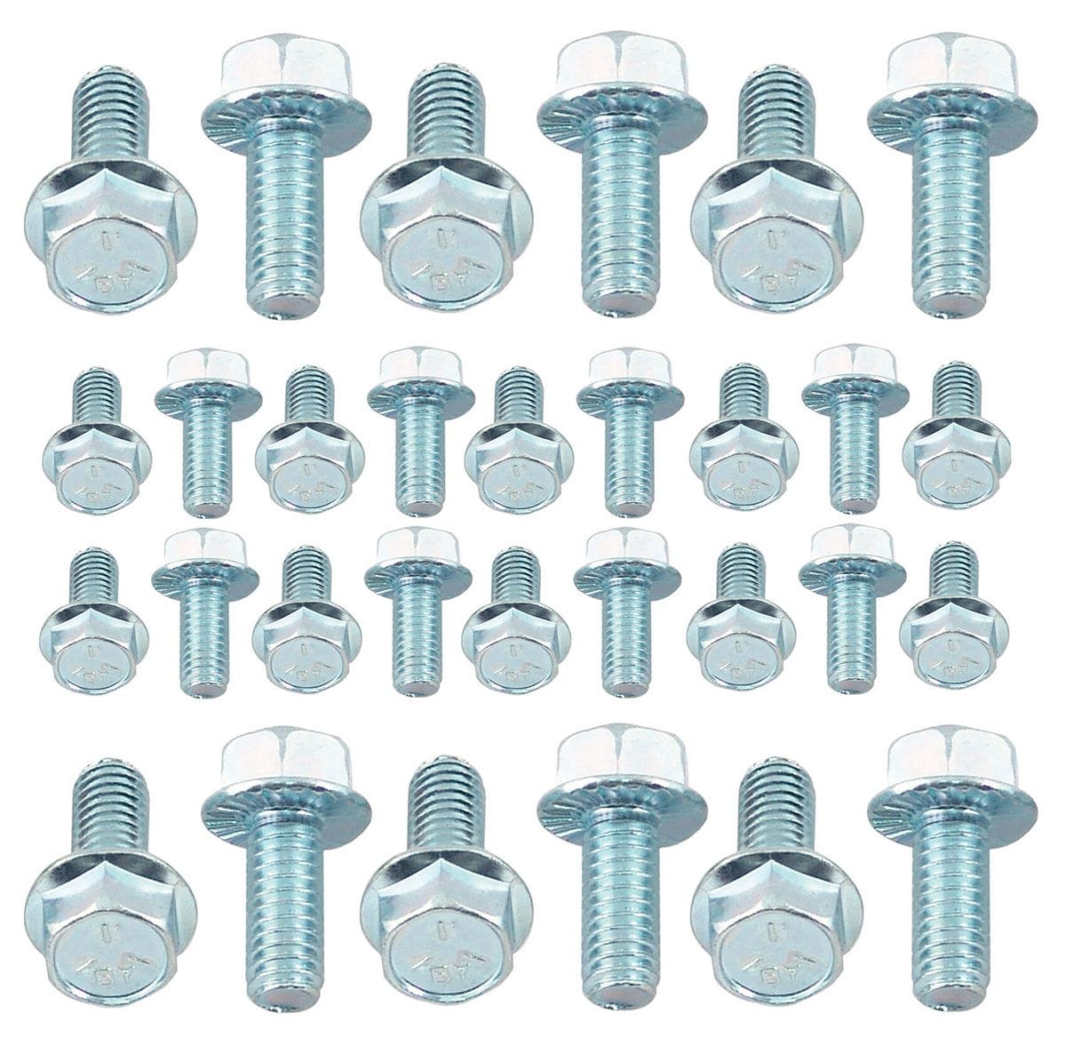 Mr Gasket Fits SB Ford 289-302-351 Windsor & 302-351 Cleveland Mr Gasket Oil Pan Bolt Kit, Hex Head Zinc Plated MG6087 SR