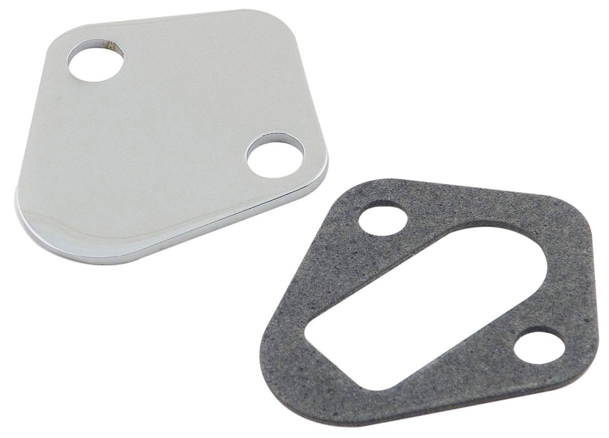 MRG Suit Big Block Chevy Mr Gasket Mr Gasket Chrome Fuel Pump Block Off Plate MG1516 SR