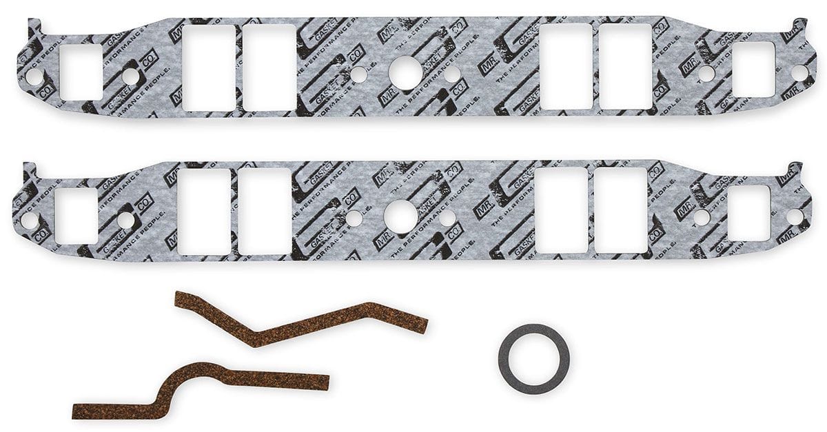 MRG Suit Small Block Chevy 1.31"W x 2.10"H 1955-91 Mr Gasket Intake Manifold Gasket - Small Race Port, 1/8" thick MG106 SR