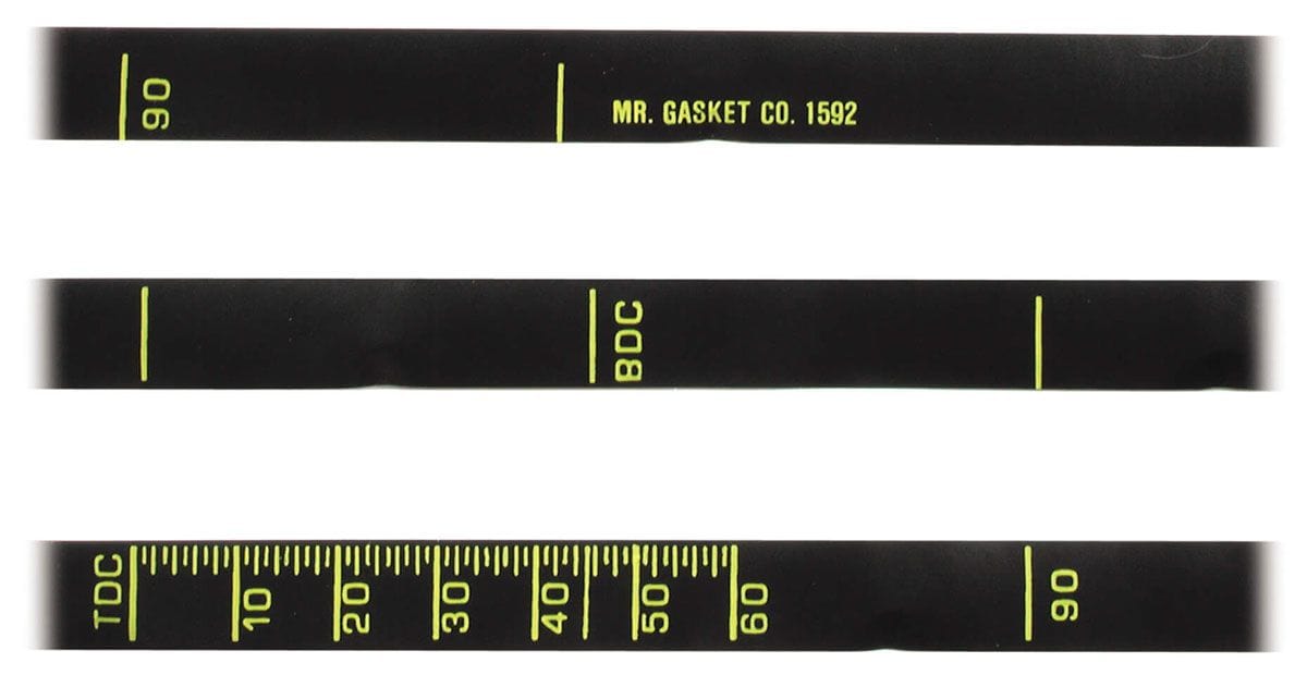 MRG Suit Small Block Chevy 1957-73 Mr Gasket Mr Gasket 6" Dia Precision Timing Tape MG1592 SR