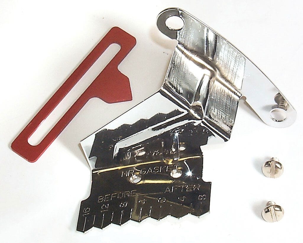 MRG Suit Small Block Chevy Mr Gasket Mr Gasket 8" Chrome Plated Timing Tab with Adjustable Pointer MG4598 SR
