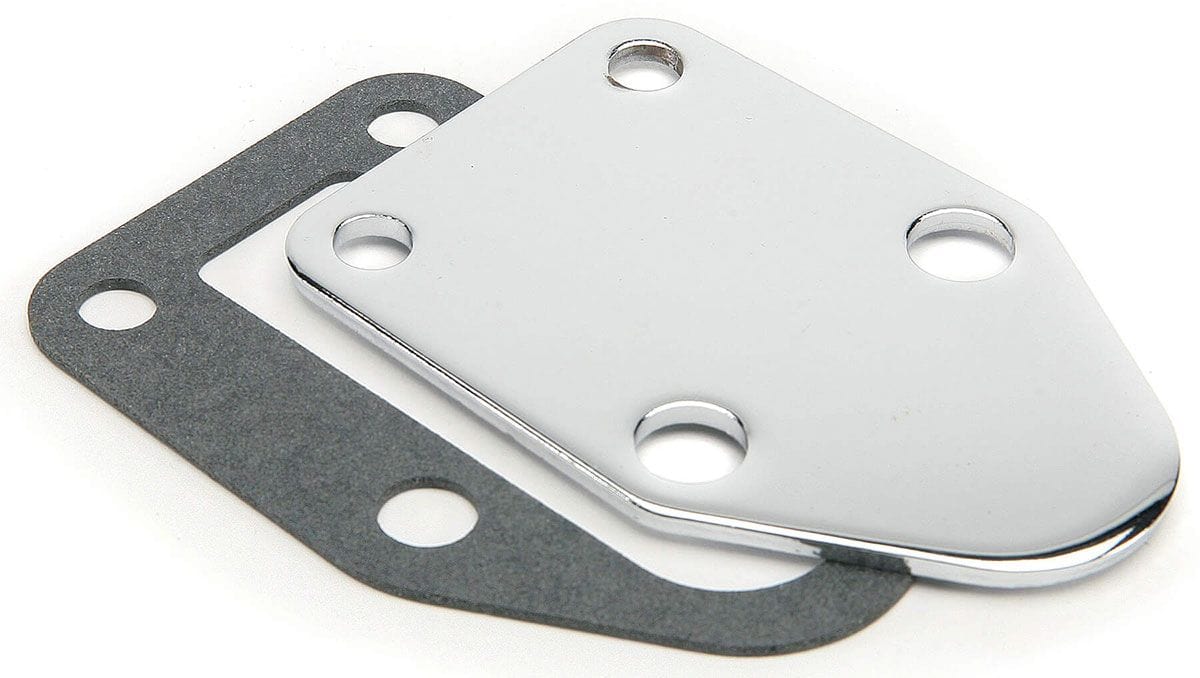 MRG Suit Small Block Chevy Mr Gasket Mr Gasket Chrome Fuel Pump Block Off Plate MG1515 SR