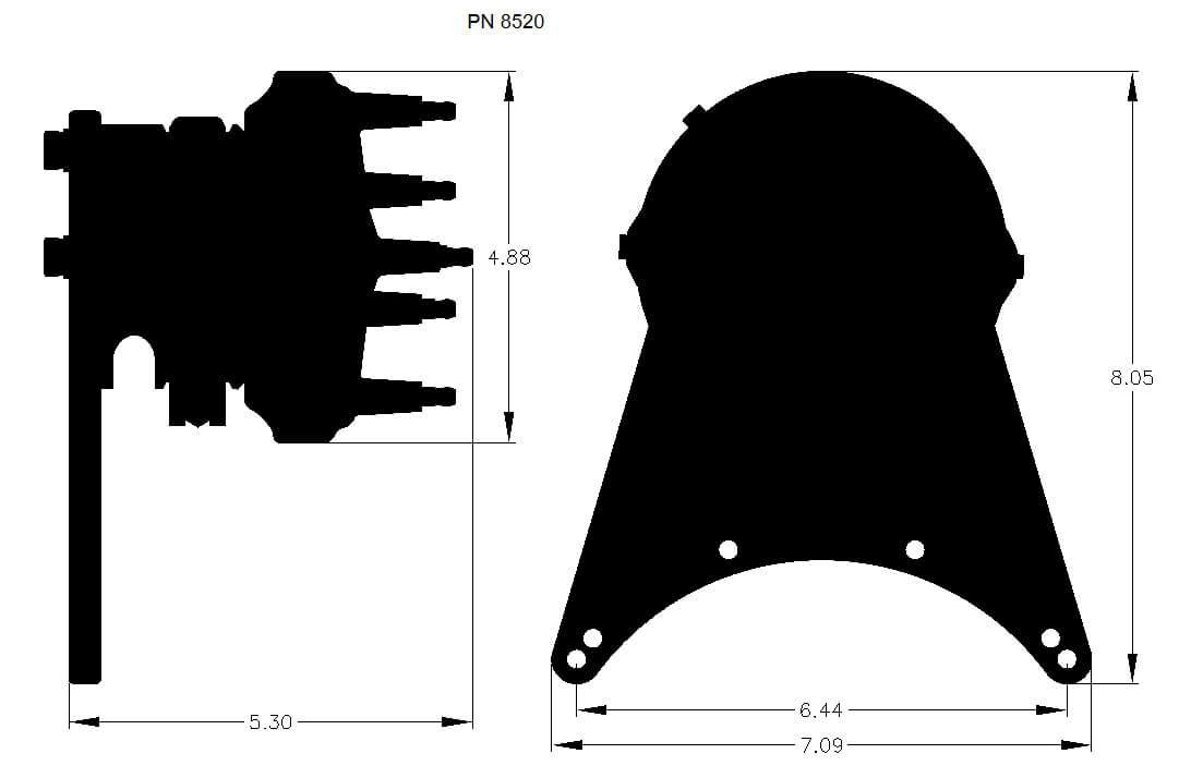 MSD Big Block Chevy, Magnetic Pick-up, Adjustable Belt Drive, MSD Pro-Billet Front Drive Distributor MSD8520 SR