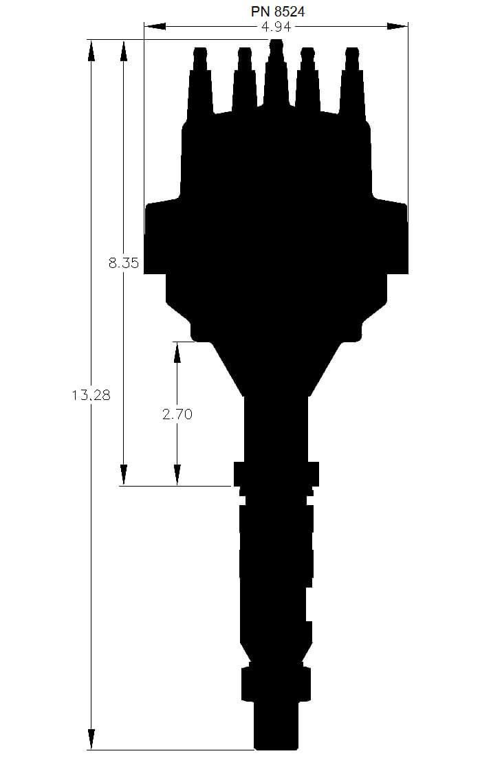 MSD Buick 322-364-401-425, Magnetic Trigger, Vacuum Advance MSD Pro-Billet Ready-To-Run Distributor MSD8524 SR