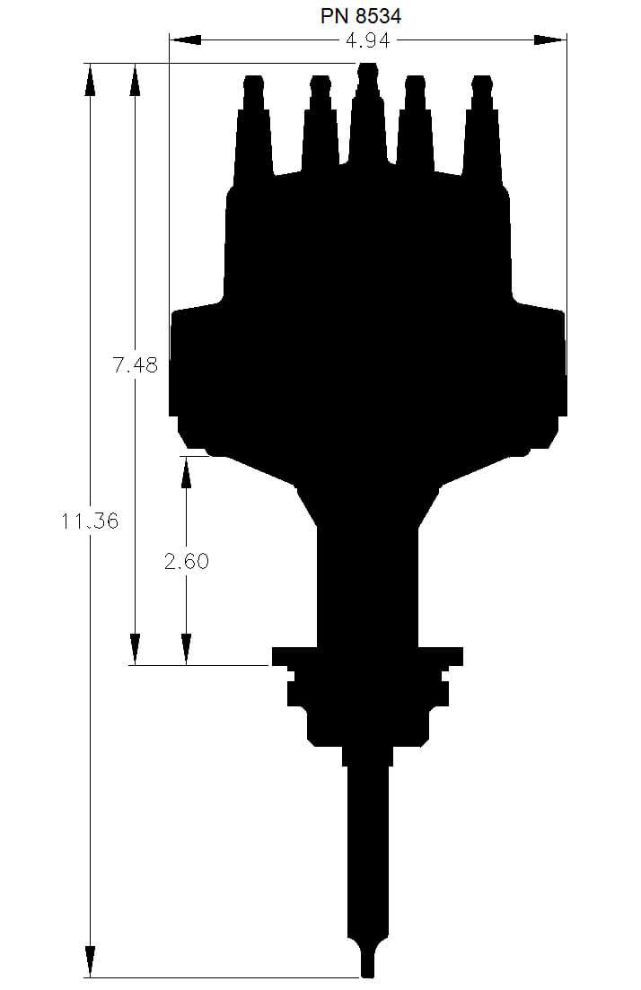 MSD Chrysler 273-318-340-360, Magnetic Trigger, Mechanical Advance MSD Billet Distributor MSD8534 SR