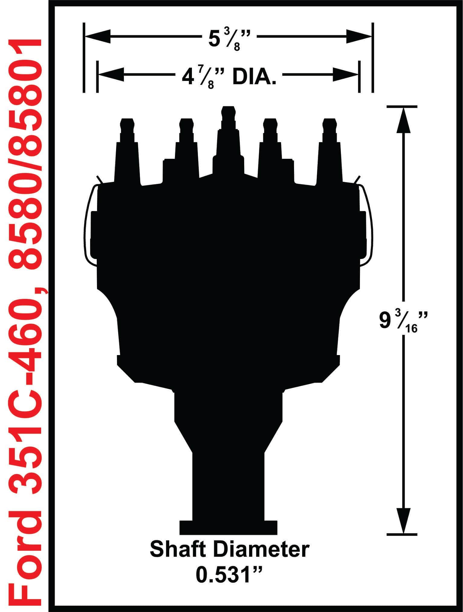 MSD Ford 302-351C, 351M, 400, 429, 460, Magnetic Trigger, Mechanical Adva MSD Billet Distributor MSD85801 SR