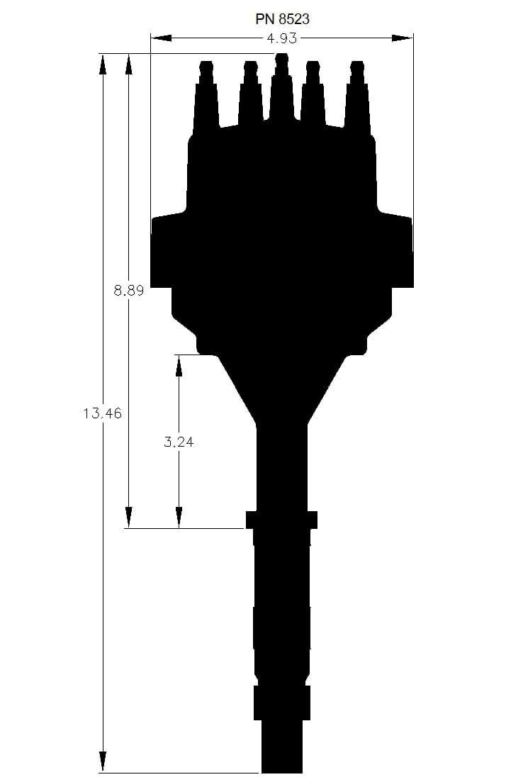 MSD Suit AMC 290-401 V8, Magnetic Pickup, Vacuum Advance, High Output Mod MSD Pro-Billet Ready-To-Run Distributor MSD8523 SR