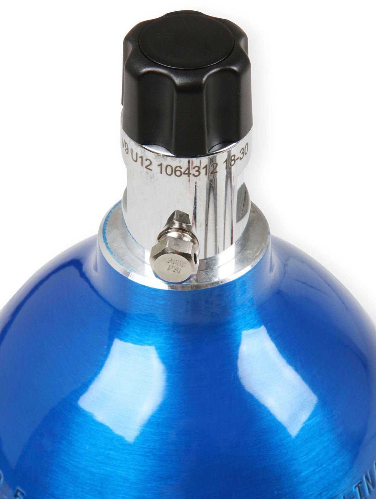 NOS 10.25" x 4.375" dia. With Mini Hi-Flo Valve Nitrous Oxide Systems Nitrous Bottle 2-lb. (Electric Blue) NOS14710 SR