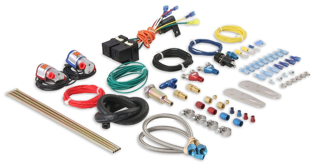 NOS 100-250 Horsepower. Suit Square-Bore Carbs. Nitrous Oxide Systems Dual Shot Cheater Nitrous Kit NOS02201 SR