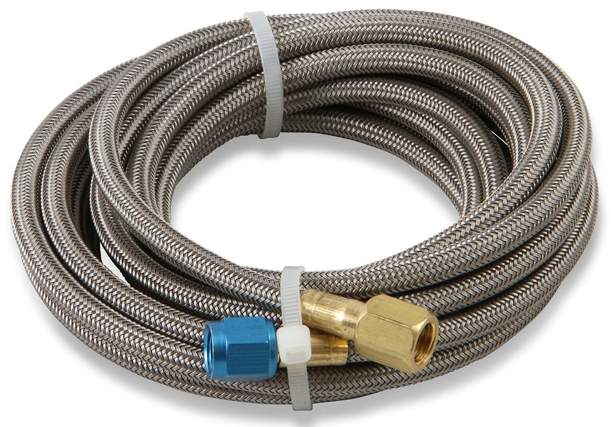 NOS 14ft. Length. With Blue Ends Nitrous Oxide Systems -4AN Stainless Steel Bradided Hose NOS15295 SR
