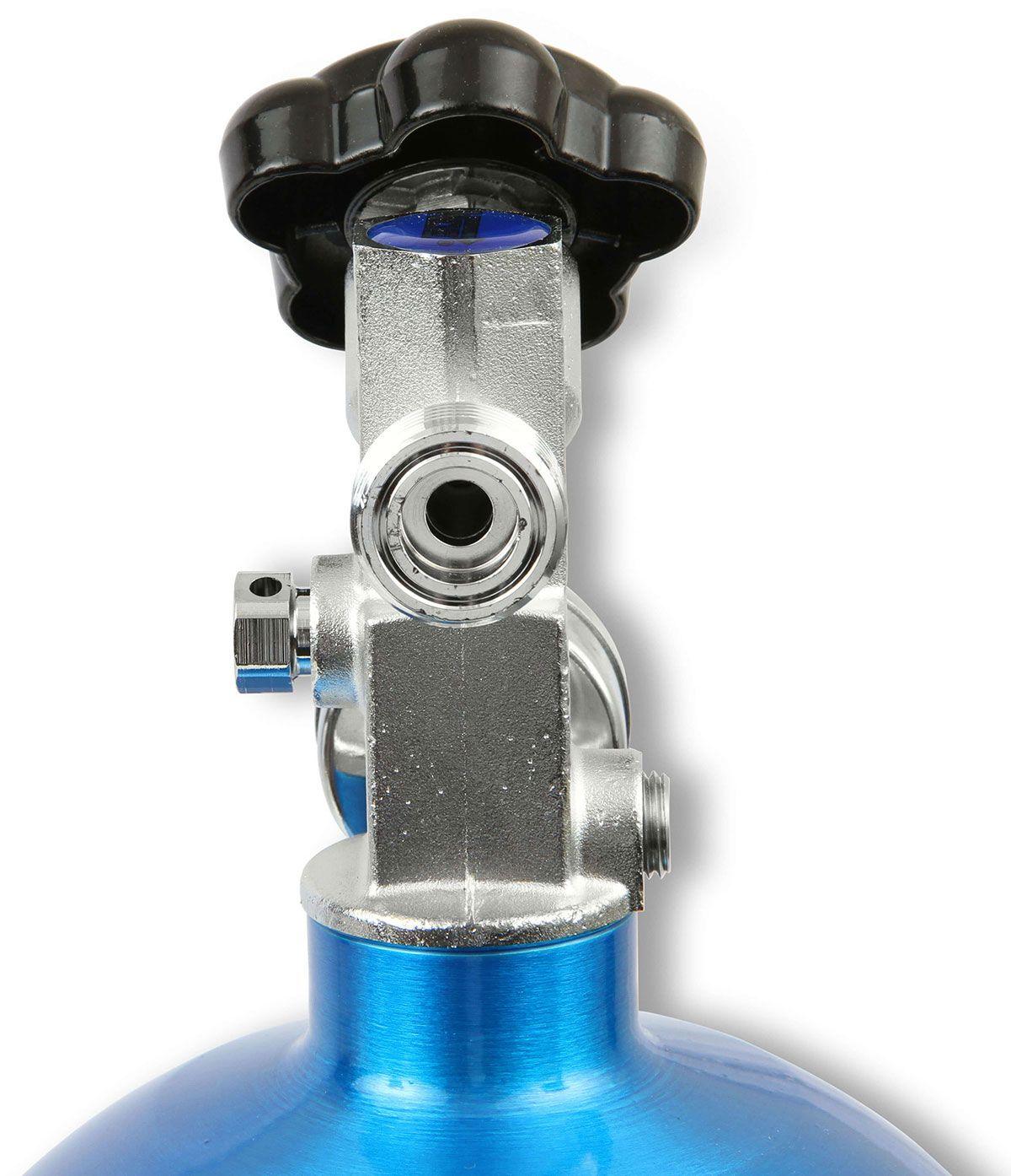 NOS 21" x 7" dia. With Hi-Flo Valve Nitrous Oxide Systems Nitrous Bottle 10-lb. (Electric Blue) NOS14745 SR