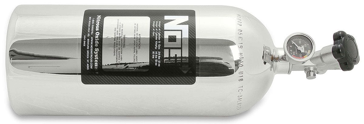 NOS 21" x 7" dia. With Hi-Flo Valve Nitrous Oxide Systems Nitrous Bottle 10-lb. (Polished) NOS14745-P SR