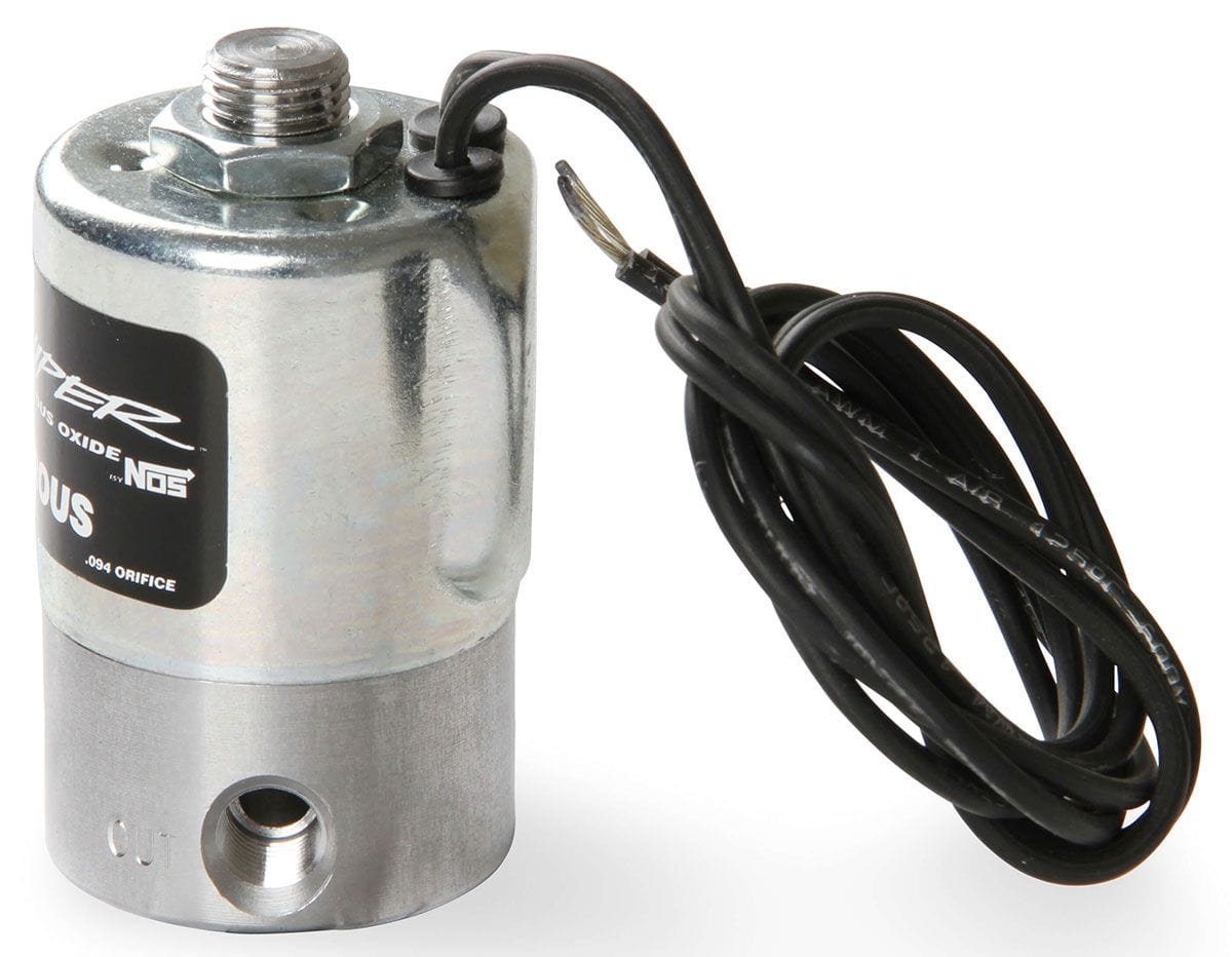 NOS 250 Horsepower. 1/4" NPT Inlet, 1/8" NPT Outlet Nitrous Oxide Systems Sniper Nitrous Solenoid NOS18018 SR