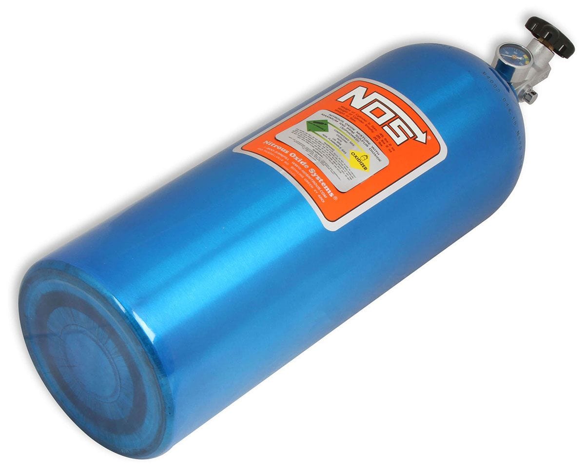 NOS 27.5" x 8" dia. With Hi-Flo Valve Nitrous Oxide Systems Nitrous Bottle 20-lb. (Electric Blue) NOS14760 SR