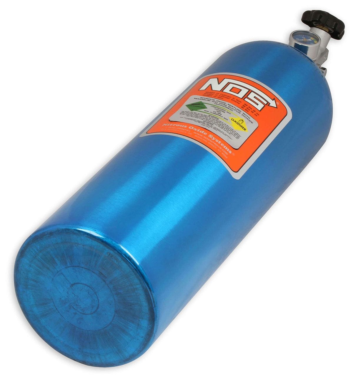 NOS 27" x 7" dia. With Hi-Flo Valve Nitrous Oxide Systems Nitrous Bottle 15-lb. (Electric Blue) NOS14750 SR