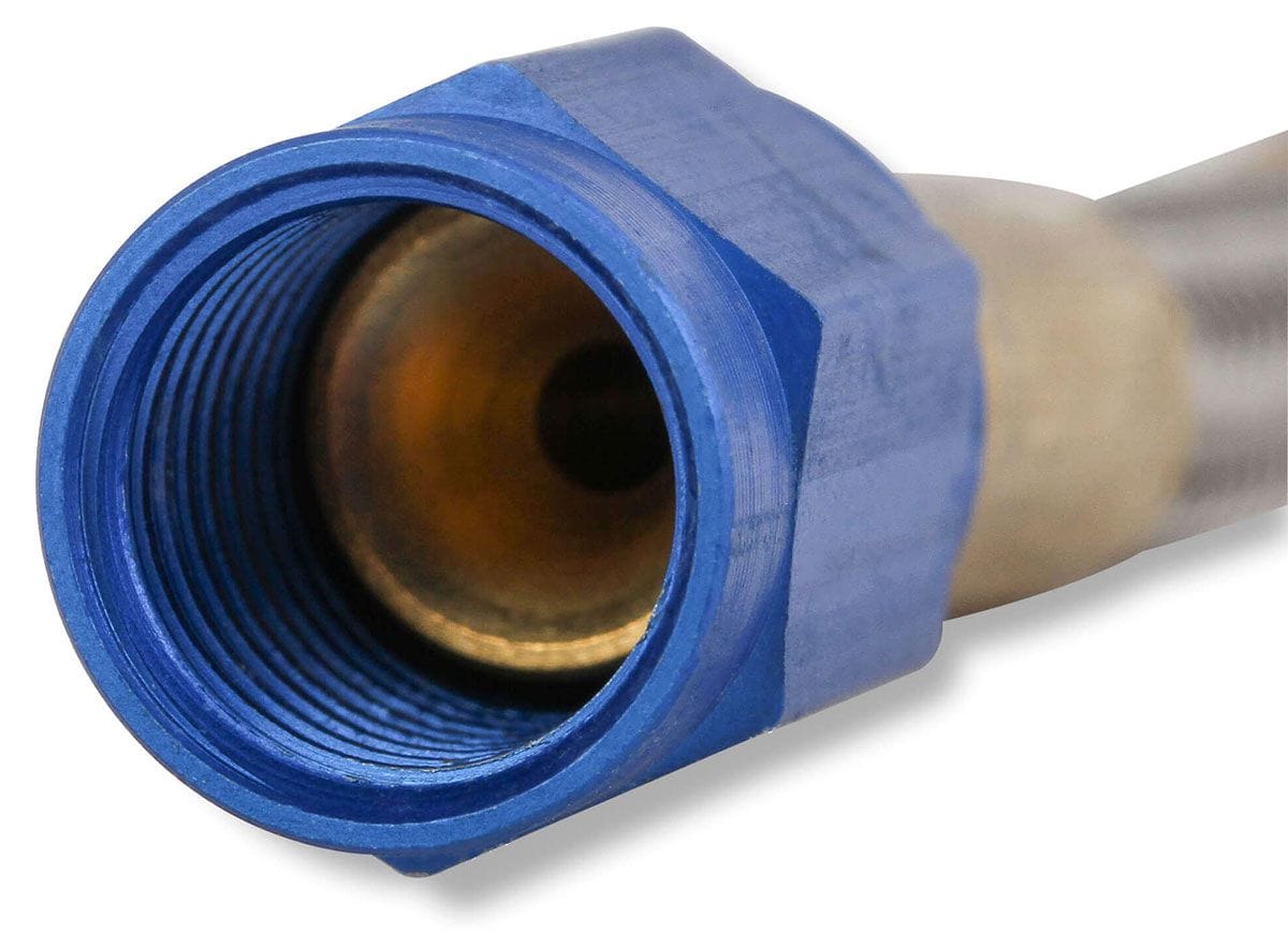 NOS 2ft. Length. With Blue Ends Nitrous Oxide Systems -3AN Stainless Steel Bradided Hose NOS15060 SR