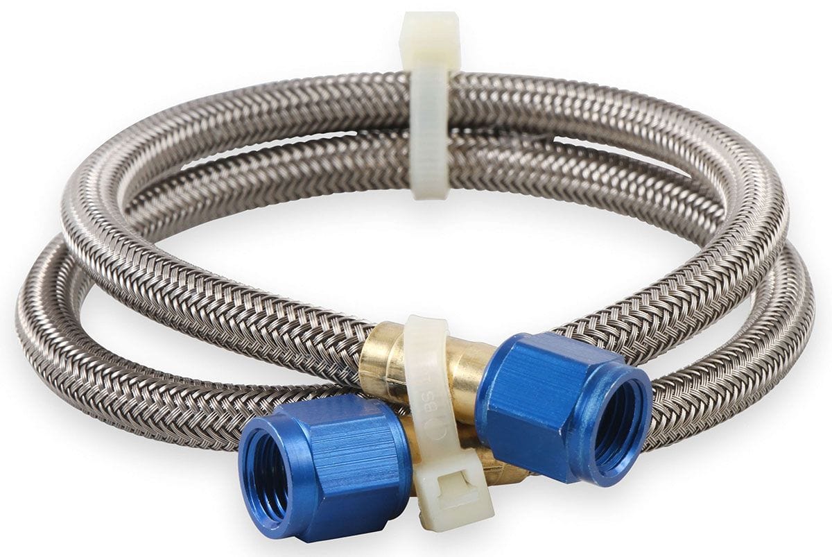 NOS 2ft. Length. With Blue Ends Nitrous Oxide Systems -4AN Stainless Steel Bradided Hose NOS15230 SR