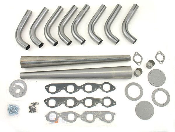 PATRIOT Suit BB Chev 1-7/8" Primary Pipe With 4" Collector, Square Port Patriot Exhaust Lakester Weld-Up Header Kit PATH8003 SR