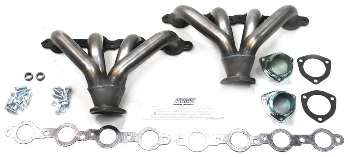 PATRIOT Suit LS1/LS6 1-3/4" Primary Pipe With 2-1/2" Collector, Round Port Patriot Exhaust Raw Finish Tight Tuck Headers PATH8006 SR
