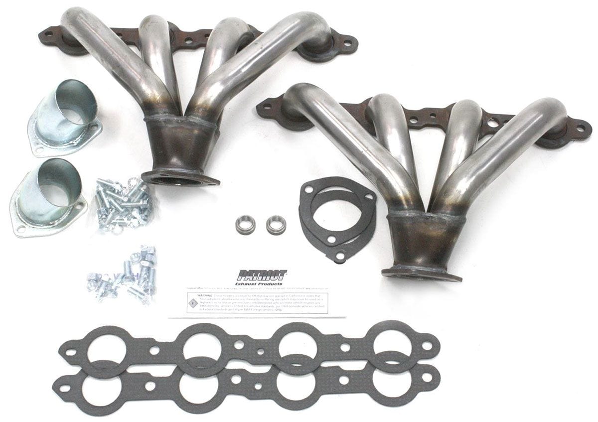 PATRIOT Suit LS1/LS6 1-5/8" Primary Pipe With 2-1/2" Collector, Square Port Patriot Exhaust Raw Finish Tight Tuck Headers PATH8014 SR
