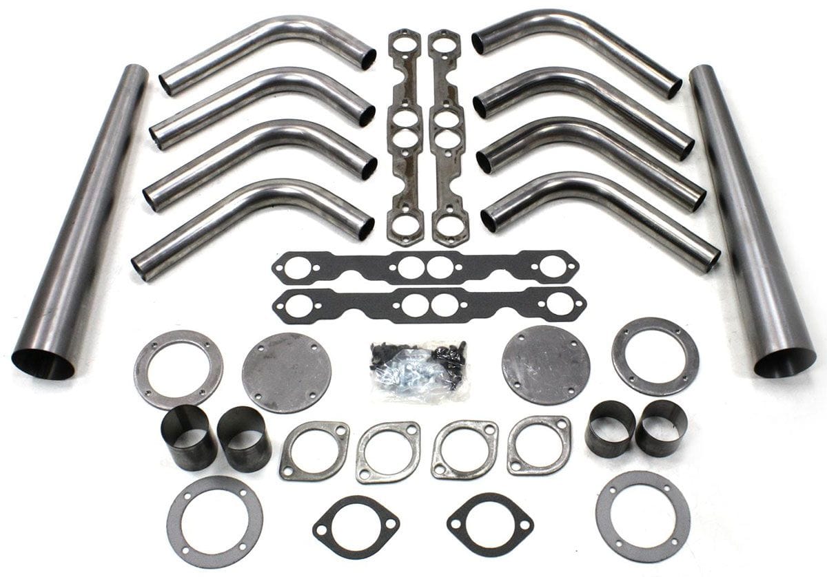 PATRIOT Suit SB Chev 1-5/8" Primary Pipe With 3-1/2" Collector, Oval Port Patriot Exhaust Lakester Weld-Up Header Kit PATH8001 SR