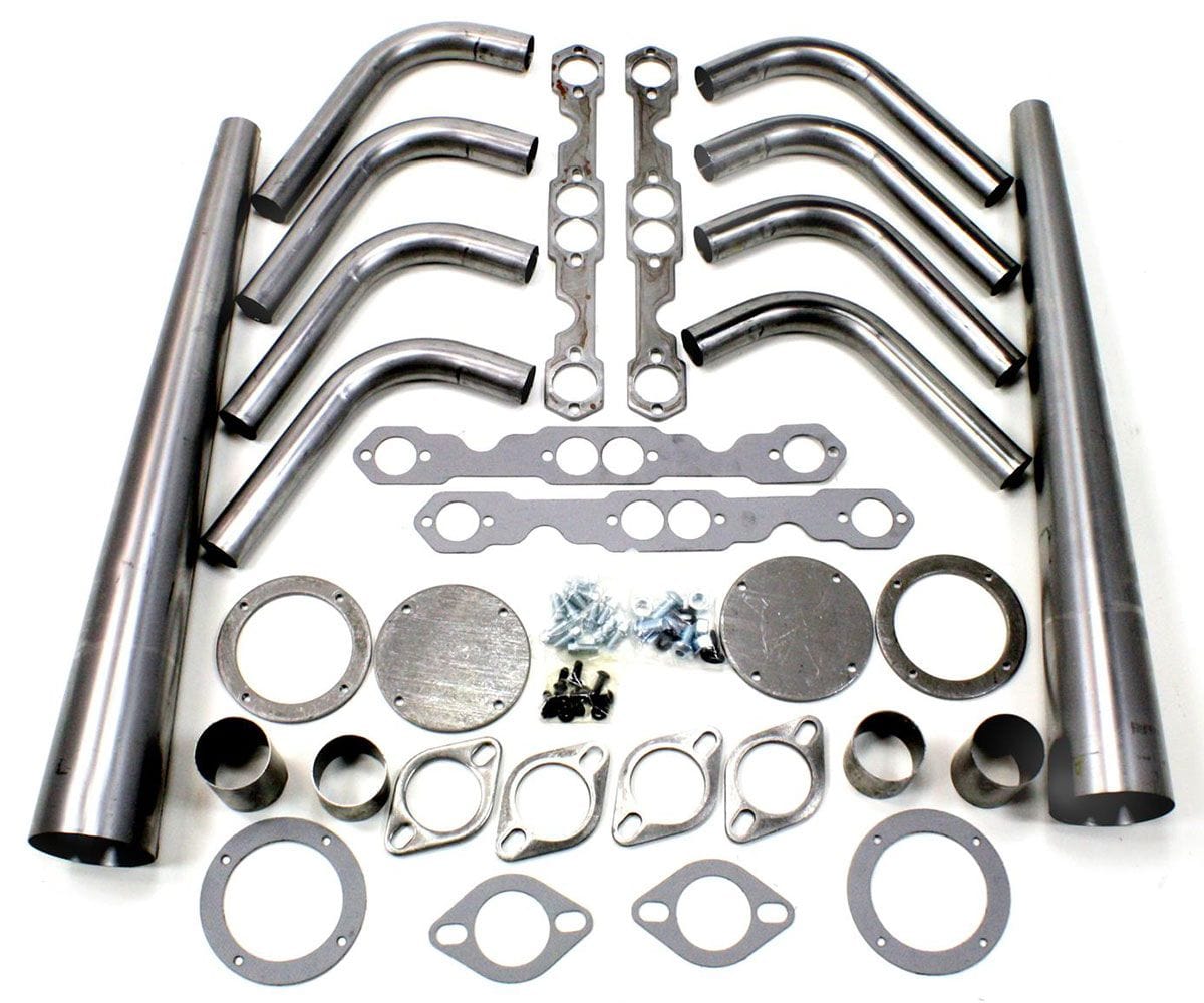 PATRIOT Suit SB Chev 1-5/8" Primary Pipe With 4" Collector, Oval Port Patriot Exhaust Lakester Weld-Up Header Kit PATH8002 SR