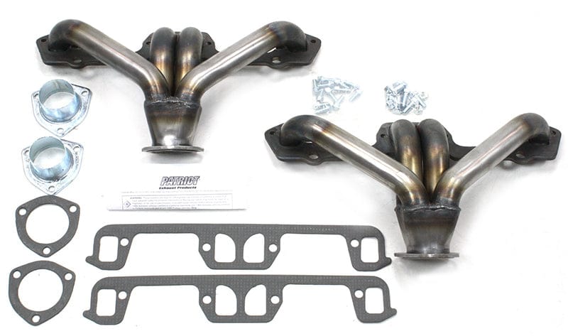 PATRIOT Suit SB Chrysler 318-360 1-5/8" Primary Pipe With 2-1/2" Collector, S Patriot Exhaust Raw Finish Tight Tuck Headers PATH8205 SR