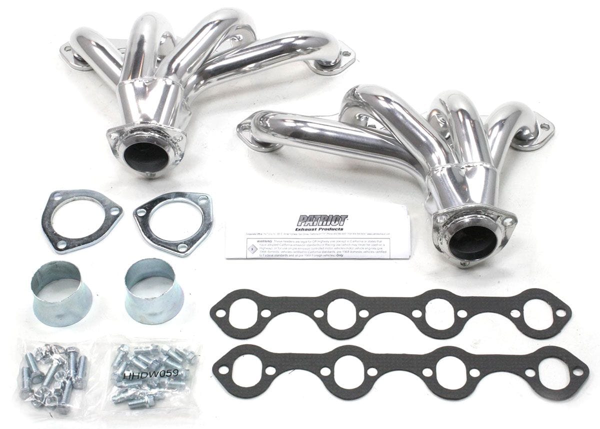 PATRIOT Suit SB Ford 1-5/8" Primary Pipe With 2-1/2" Collector, Oval Port Patriot Exhaust Ceramic Coated Tight Tuck Headers PATH8427-1 SR