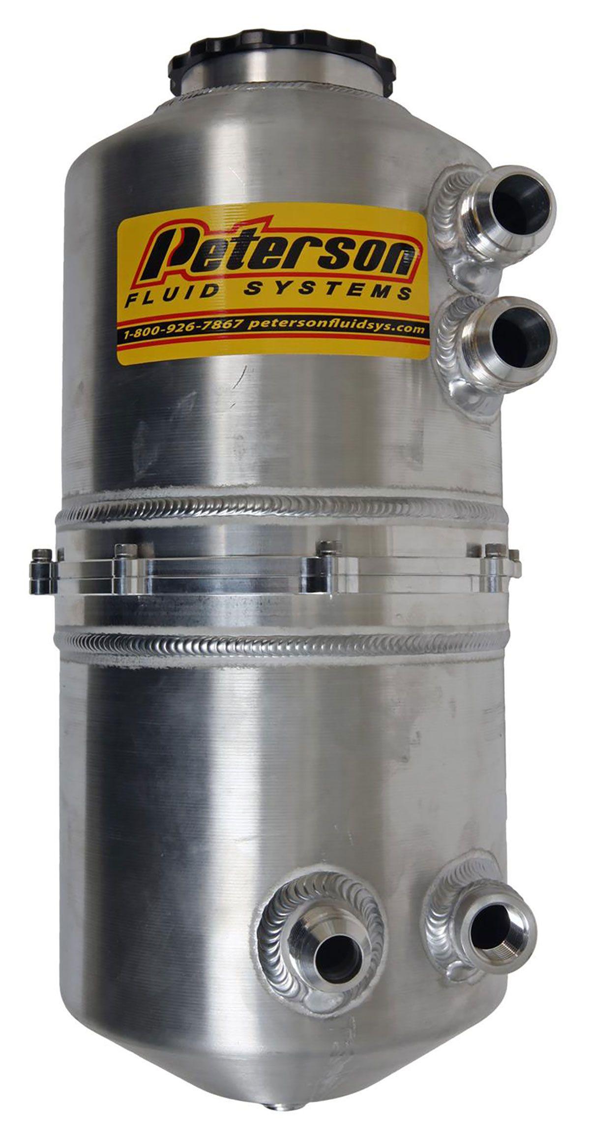 Peterson Fluid Systems 1.5 Gal (5.70 L) 16" H X 7" O.D, Dual Return, (2) -12 AN Male Breathe Peterson Fluid Systems Drag Dry Sump Oil Tank PFS08-0784 SR