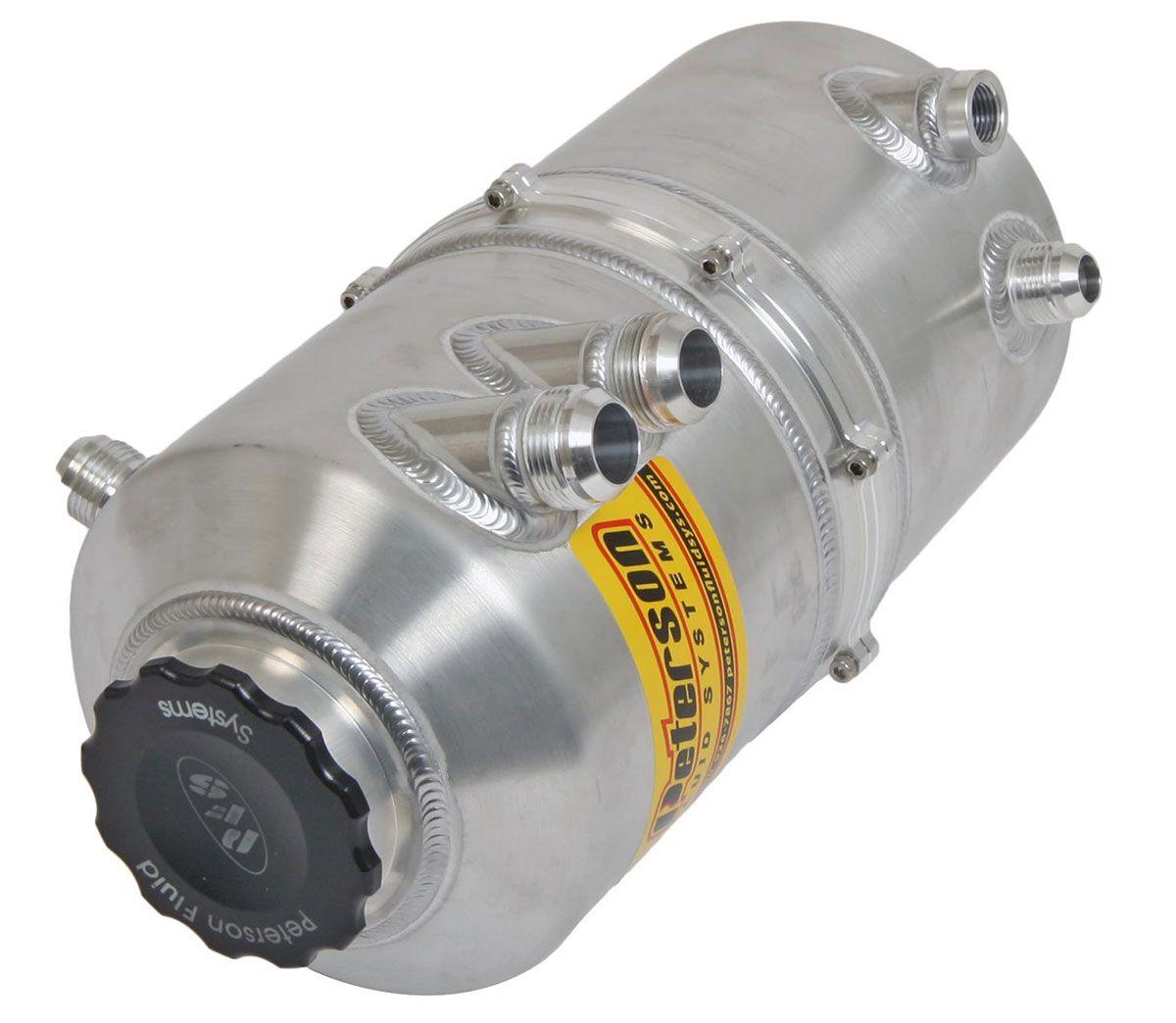 Peterson Fluid Systems 1.5 Gal (5.70 L) 16" H X 7" O.D, Dual Return, (2) -12 AN Male Breathe Peterson Fluid Systems Drag Dry Sump Oil Tank PFS08-0784 SR