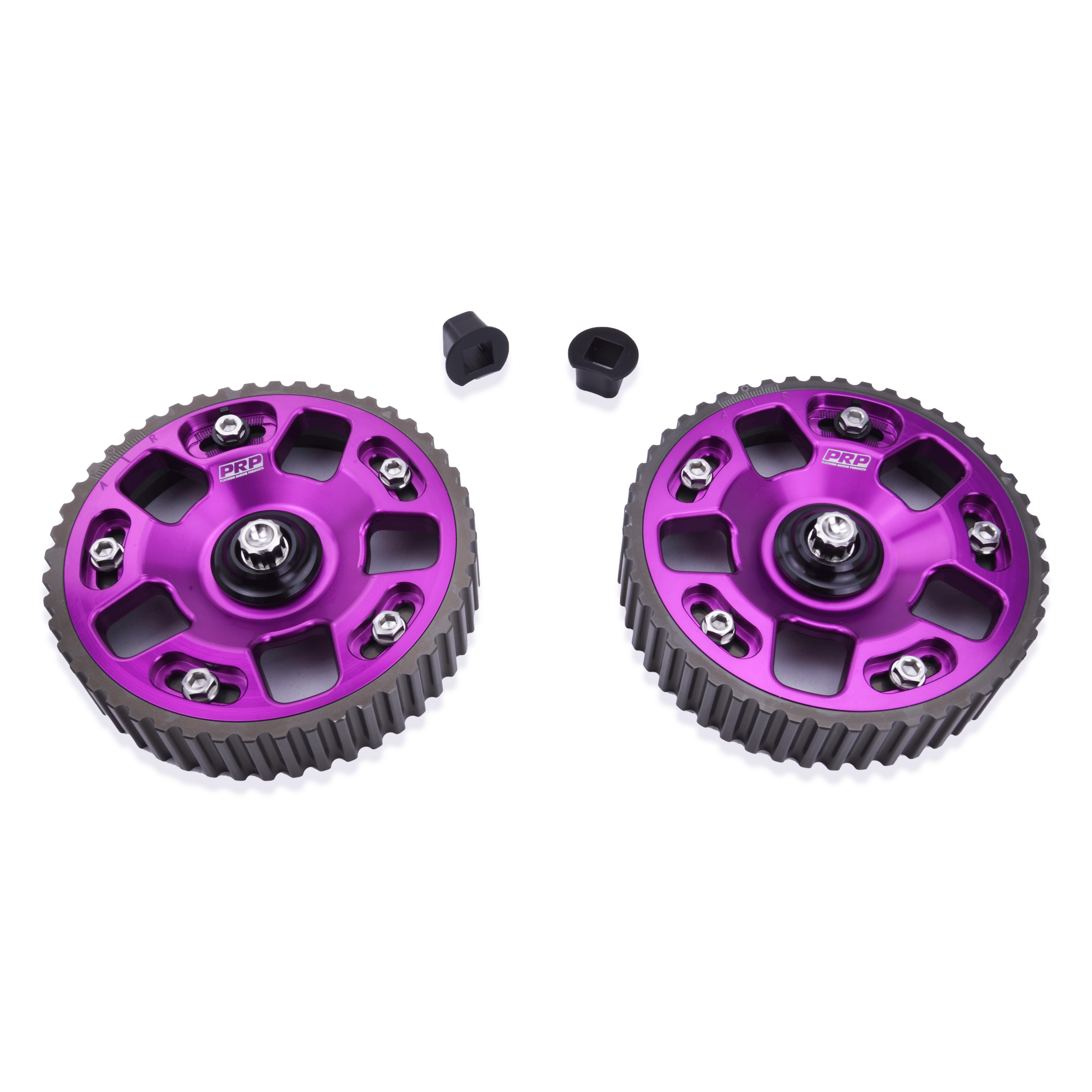 Platinum Racing Products Adjustable Cam Gear 2 x Bolts + 2 x Retainers/TI Bolts / Purple EVO 4G63 Adjustable Cam Gears SR