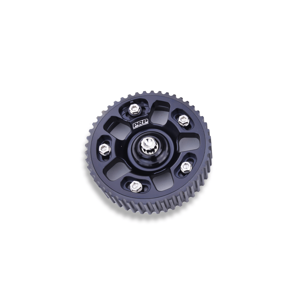 Platinum Racing Products Adjustable Cam Gear Black / Add Billet Retainer and TI Bolt x 2 Adjustable ALLOY OUTER Cam Gears to suit 1UZ SR