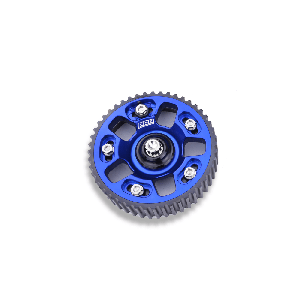 Platinum Racing Products Adjustable Cam Gear Blue / Add Billet Retainer and TI Bolt x 2 Adjustable ALLOY OUTER Cam Gears to suit 1UZ SR