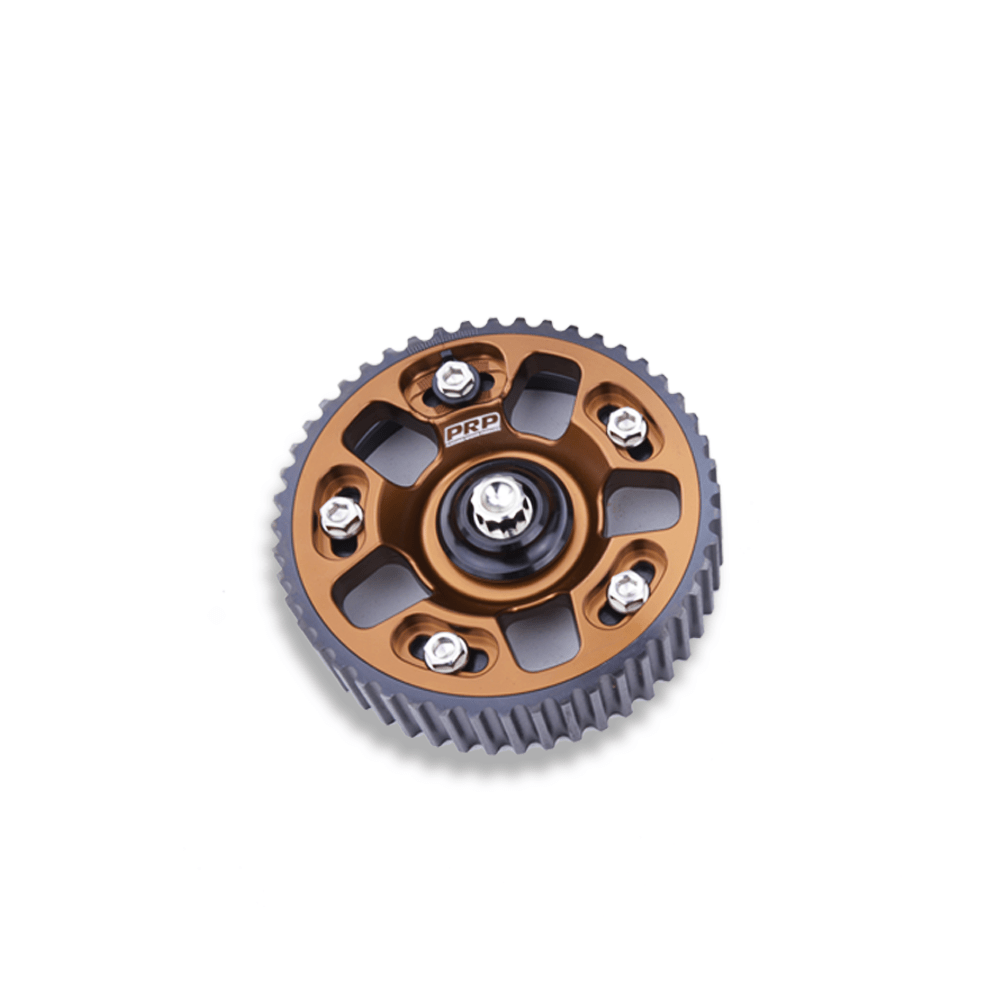 Platinum Racing Products Adjustable Cam Gear Bronze / Add Billet Retainer and TI Bolt x 2 Adjustable ALLOY OUTER Cam Gears to suit 1UZ SR