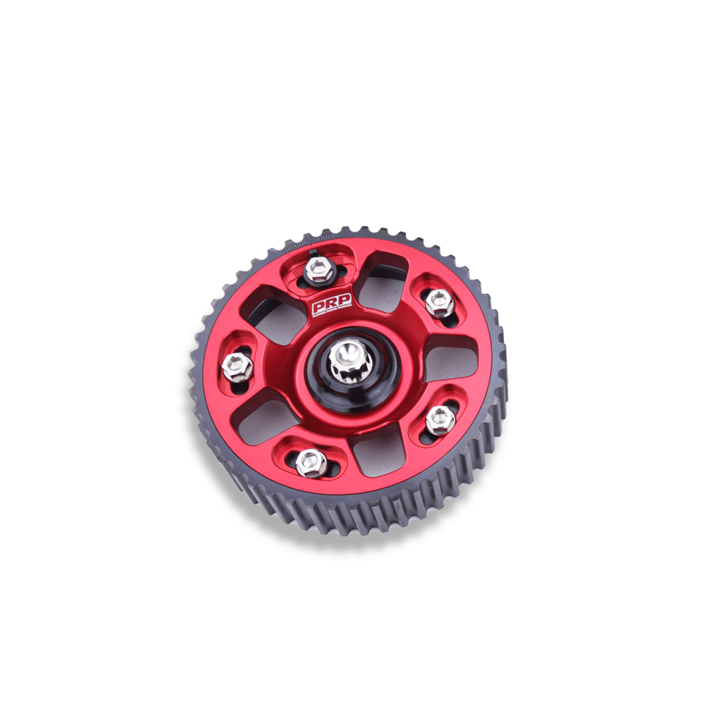 Platinum Racing Products Adjustable Cam Gear Red / Add Billet Retainer and TI Bolt x 2 Adjustable ALLOY OUTER Cam Gears to suit 1UZ SR