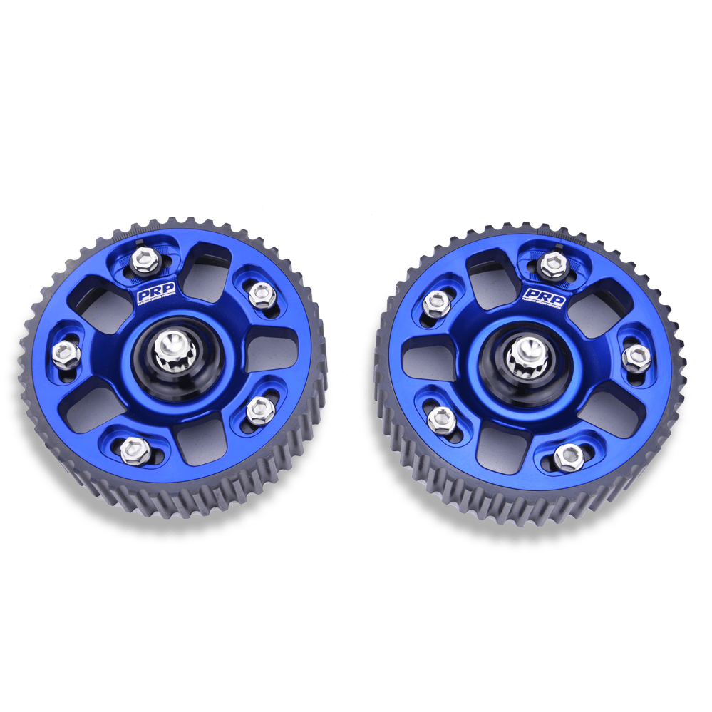 Platinum Racing Products Adjustable Cam Gear Two Cam Gears / Blue / Add Billet Retainer and TI Bolt x 1 Adjustable ALLOY OUTER Cam Gears to suit 1JZ / 2JZ SR